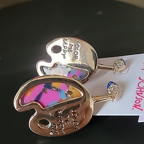 New! BETSEY JOHNSON Back To School Color Me Happy Artist Pallette Earrings. - Picture 10 of 11